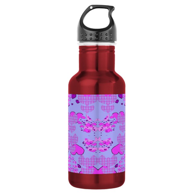 Hearts Tulips 532 Ml Water Bottle (Front)