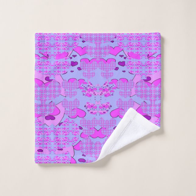 Hearts Tulips Wash Cloth (Wash Cloth)