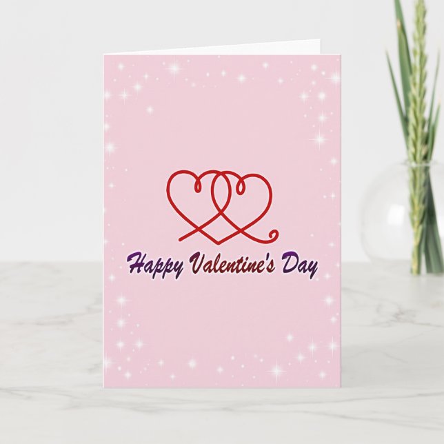 Hearts Valentine Day Greeting Card (Front)