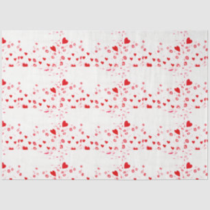 Hearts valentine little heart shapes in red tissue paper