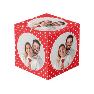Hearts Valentine’s Day Modern Love Pattern Photo Cube