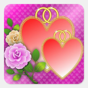 Hearts Valentine's Day-20362 Square Sticker