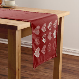 Hearts Valentine's Day Nine Hearts Valentine Love Short Table Runner