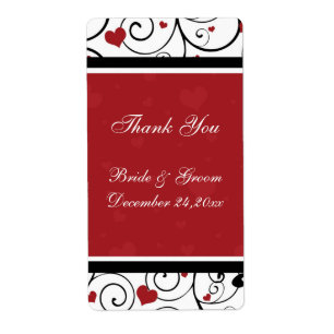Hearts Valentine's Day Wedding Labels