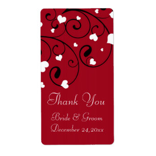 Hearts Valentine's Day Wedding Labels