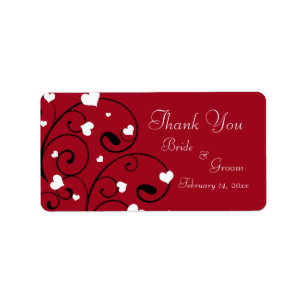 Hearts Valentine's Day Wedding Labels