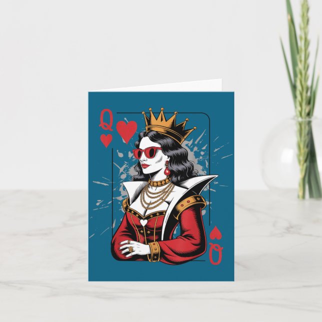 Hearts Valentines Queen Card Wonder (Front)