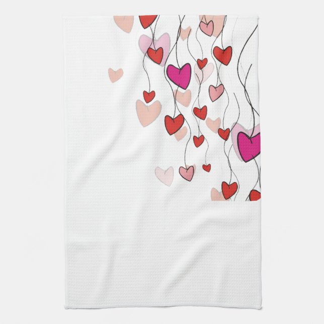Hearts Vine Kitchen Towel (Vertical)