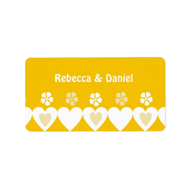 Hearts Wedding Favour Labels (Front)