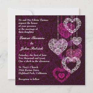 Hearts Wedding Invitation