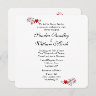 Hearts Wedding Invitation