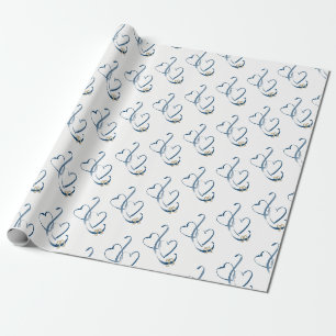 "Hearts & Wedding Rings" Wrapping Paper