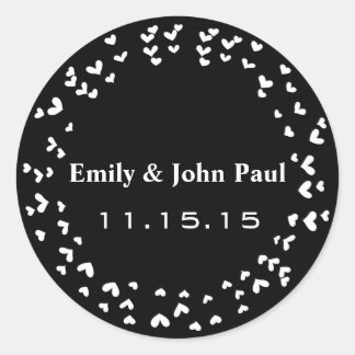 Hearts Wedding Save the Date Sticker