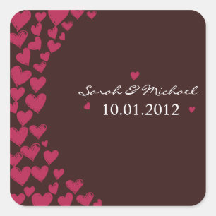 Hearts - Wedding Sticker-2 Square Sticker