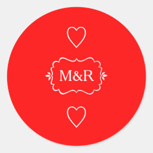 Hearts Wedding Valentines Breath Savers Mint Favor Classic Round Sticker