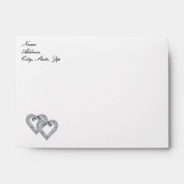 Hearts White Wedding Envelopes (Front)