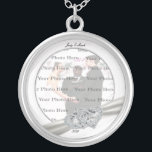 Hearts White Wedding Round Silver Necklace<br><div class="desc">Personalise this pretty necklace to have as wedding favours at your wedding reception or to have one yourself as a remembrance of your special day. This necklace is also the perfect gift for the bride ant her bridal shower. Personalise by changing the text in the fields provided and adding your...</div>
