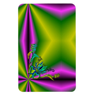 Hearts with Flowers and Butterfly in Tattoo Style Magnet
