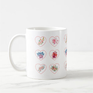 Hearts with flowers coffee mug