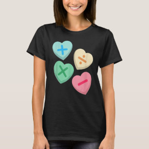 Hearts with Math Symbols Valentine's Day Math Cute T-Shirt