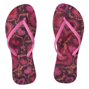 Hearts Wool Texture Romantic Love Valentine's Day Jandals
