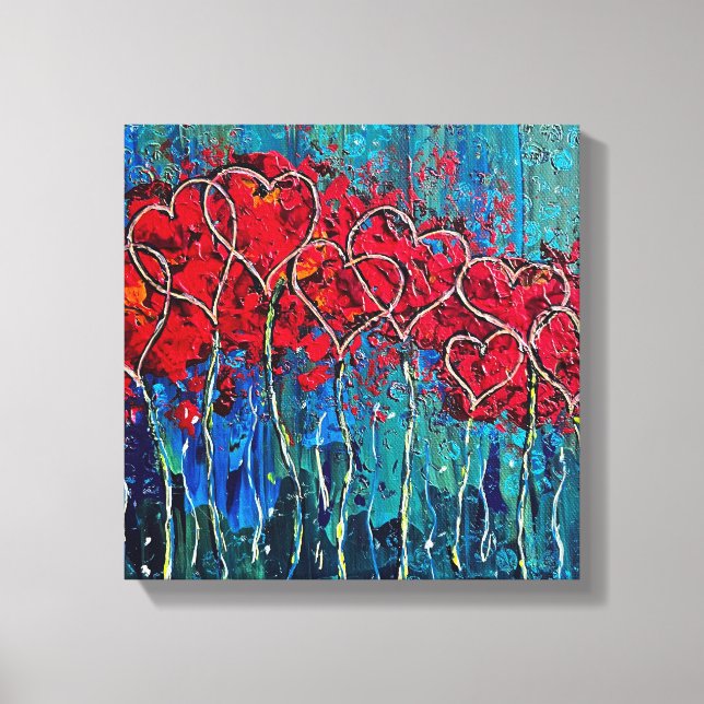 Hearts Wrapped Canvas Print (Front)