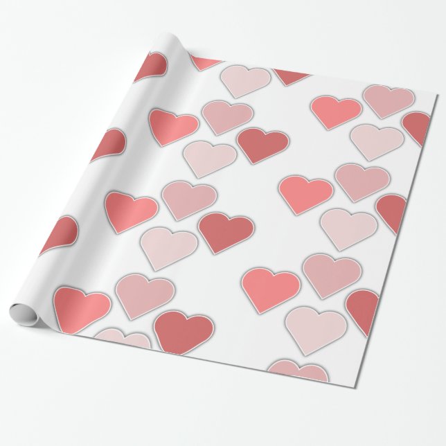 Hearts Wrapping Paper (Unrolled)