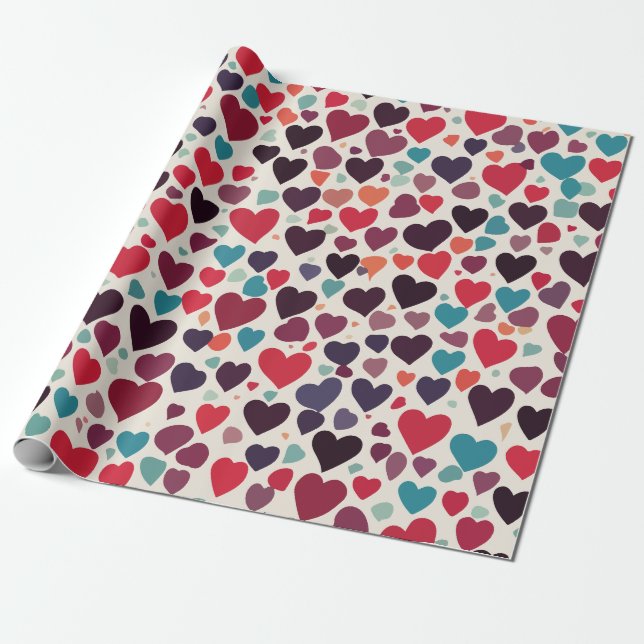 Hearts Wrapping Paper (Unrolled)