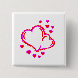 Hearts (Your Names Here) 15 Cm Square Badge