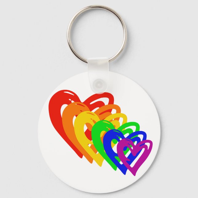 heartsrainbow key ring (Front)