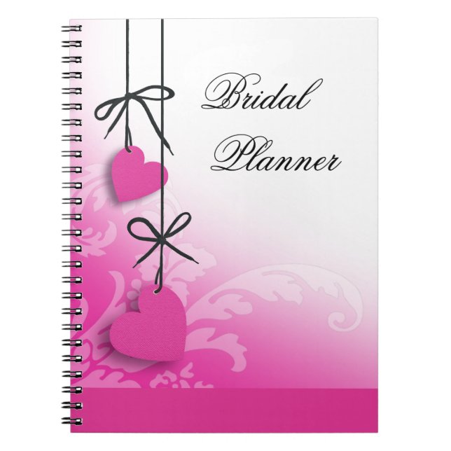 Heartstrings Bridal Planner fuschia Notebook (Front)