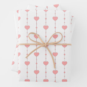 Heartstrings in Pink Wrapping Paper Sheet
