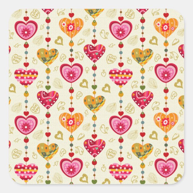 Heartstrings Square Sticker (Front)