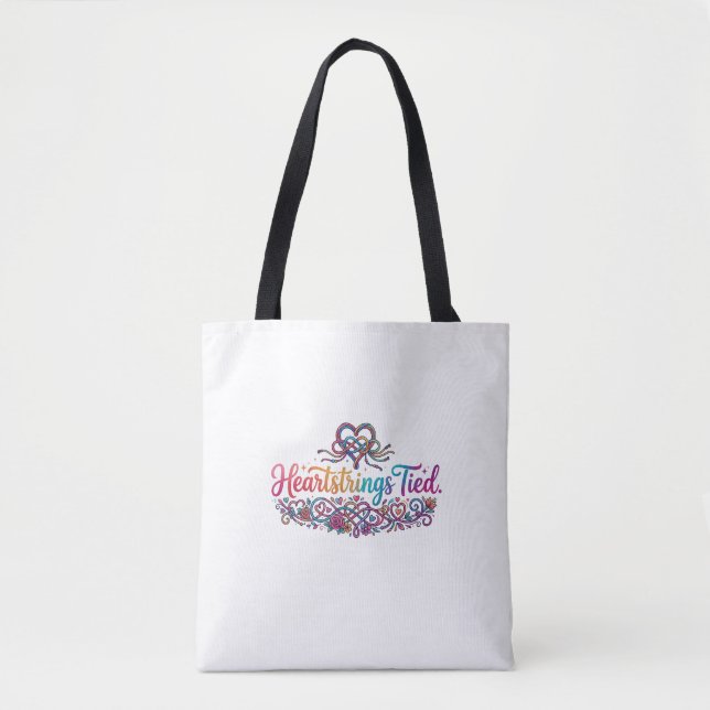 Heartstrings Tied T-Shirt Tote Bag (Front)