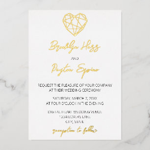 Heartstrings Wedding Foil Invitation