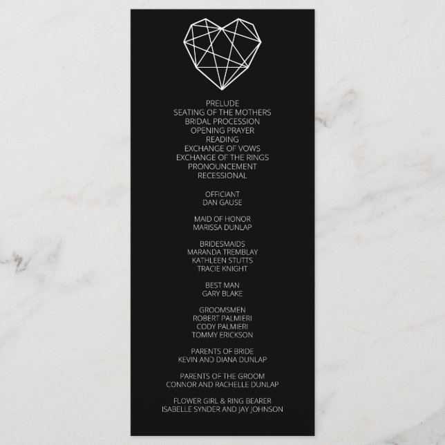 Heartstrings Wedding Program Programme (Front)