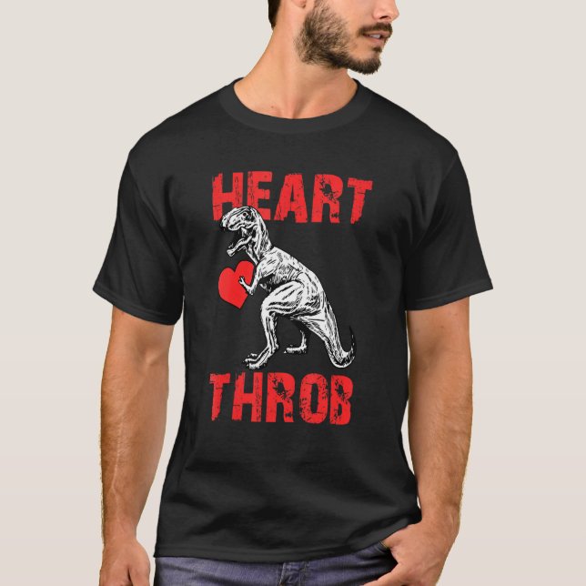 Heartthrob Valentines Day Cool Dinosaur T Rex V Da T-Shirt (Front)