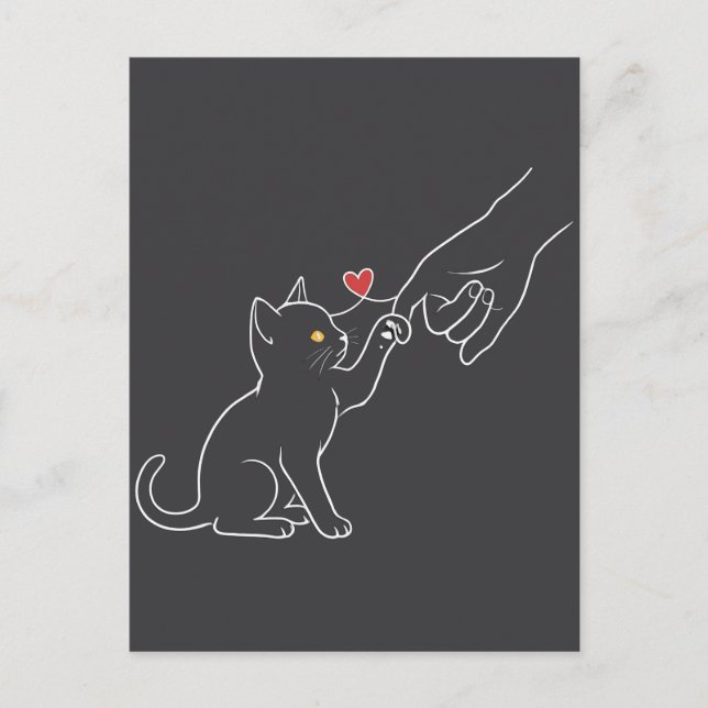 Heartwarming Cat Lover Invitation Birthday Postcard (Front)