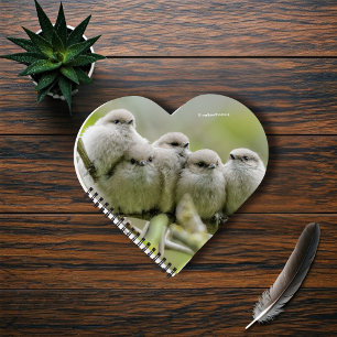 Heartwarming Cute Bushtits Songbirds Family Photo Notebook