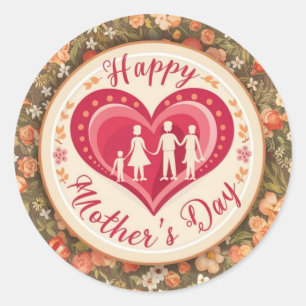 Heartwarming Mother's Day Classic Round Sticker