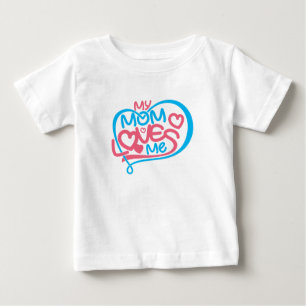 Heartwarming "My Mum Loves Me" Special Bond Design Baby T-Shirt