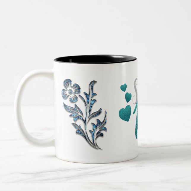 "Heartwarming Sips: Valentine's Coffee Mugs" Two-Tone Coffee Mug (Left)