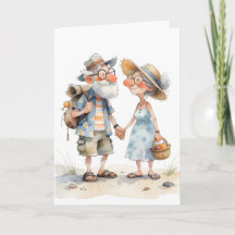 Heartwarming Watercolor Senior Couple Design