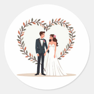 Heartwarming wedding couple sticker