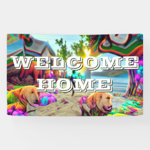 Heartwarming Welcome Home Labrador Retriever Banner