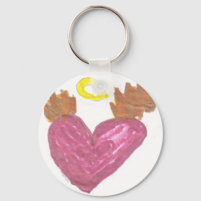 heartwithhalowingssmaller key ring (Front)