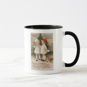 Hearty Christmas GreetingKids by a Tree Mug