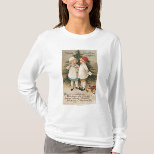 Hearty Christmas GreetingKids by a Tree T-Shirt