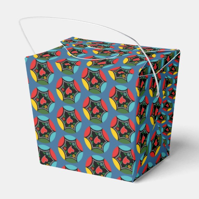 Hearty Portuguese Christmas baunle pattern Favour Box (Back Side)