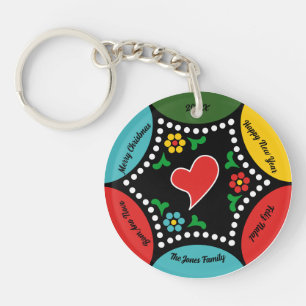 Hearty Portuguese Christmas Key Ring